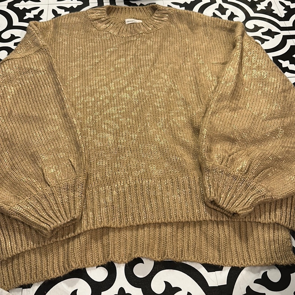 Leopard print crew neck sweater